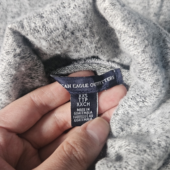 AMERICAN EAGLE Soft n Sexy Plush Grey Turtleneck Sweater Dress XXS NWT AE - Picture 3 of 8